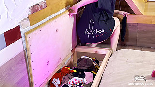 My Slave Lives in a Bedside Chest with My Dirty Laundry, Socks, and Tights