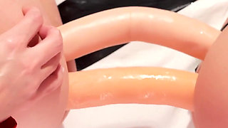 Lesbian Girls Enjoy Double Ended Dildo Compilation