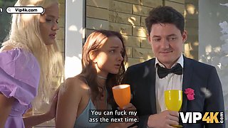 VIP4K. Hot bride is having a rough sex with a master of ceremonies. Hot sex with Jane White