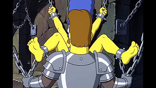 Slut in Chains Takes His Cum. Erotic Fantasy. Cartoon Parody of the Simpsons