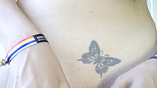 Kinky Bikini Girl Tweezers Fetish with Hairbrush Insertion