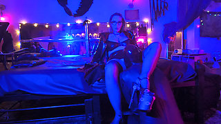 Femdom Pussylingus Slave Eva Latex BDSM Rubber Fetish Goddess Heels