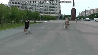 Blonde cutie outdoor sex