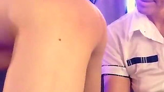 Femdom CFNM Cock Milking for Naked Guy with Huge Load Cumshot