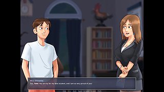 Scorching French teacher takes on the girl from the trailer park in Summertime Saga episode