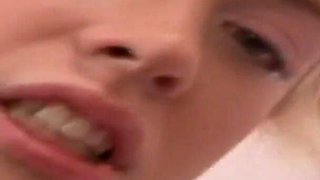 Blonde with saggy tits and piercings fucked for a facial