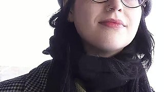 German Scout - Black Hair PAWG Glasses Girl Melli Venom Pick up for First Casting Fuck