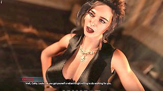 Gorgeous Asian woman in a playthrough of a steamy hentai visual novel