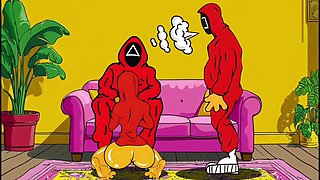 Cuckold Squid Games. Animated Parody of the Squid Game Cartoons Animation
