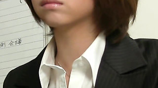 Japanese Bossy Secretary MILF Fucking All Men in the Office