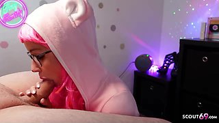 Cosplay POV PORN Fellatio with German Teenie