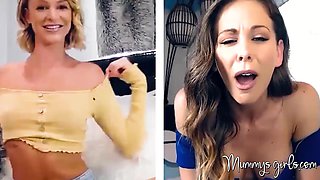 MummysGirls.com - MILF and stepdaughter's online shaved pussy rubbing show