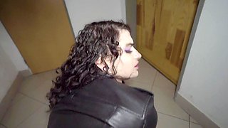 Lydia Black sucks big cock and gets fucked through the hole in her pantyhose