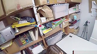 Busty teen 18+ Shoplifter Rough Punished By A Security Guy