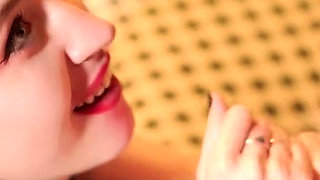 Long-haired Stunner Black Lynn Swallows Hard Cock for Loads of Cum on Her Face