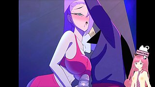 Indulge in the hilarious first bite parody featuring busty vampire Jazziuu