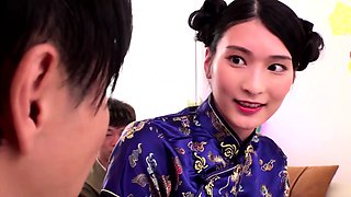 Asian schoolgirl enjoy group sex