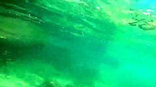 Risky Public Beach Sex Amateur Couple's Underwater Adventur