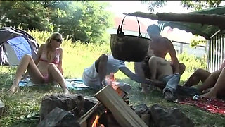 Old and young pussy fucking outdoor party