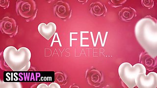 Two nerds are alone again on valentine\u2019s day, so their stepsisters determine to give them kissing lessons