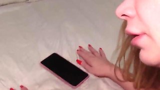 Cuckold Calls His Wife While His Lover Fills Her Ass with Cum