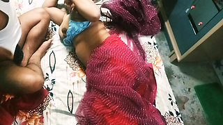 Beautiful Indian Bhabhi in Red Colour Saree.