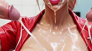 Nurse Woman Lara and Jared in Gloryhole Club, Big Tits, Gloryhole Bukkake, Big Dick Sucking Cock