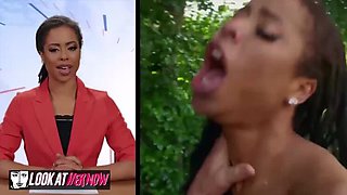 Kira Noir Small Tits Ebony Outdoor Fuck - Hardcore Blowjob & Cum