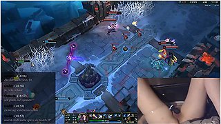 Girl Plays League Of Legends With Vibrator Slowly Massaging Her Clit With Gamer Girl