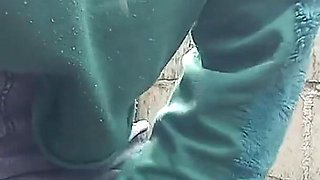 Teasing Outdoors in Short Skirt Rubbing My Pussy
