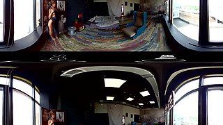 Grey Skies Grey Dress 360º - Gorgeous Babe In A Solo Striptease
