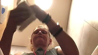 Power Pissing From a Perfect Hairy Pussy in Public Toilets