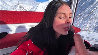 Ski resort fuck with depraved Russian cum slut - POV