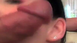 Bald Man Gets Dick and Balls Sucked Deep by a Hot Teen Before Pounding Her Tinny Pussy