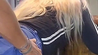 Hot Blonde Spreading Her Pussy Lips for a Massive Creampie