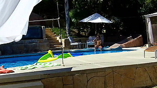 Lexi Bloom Sexy Coed Tied up and Fucked Poolside and Gets Facial