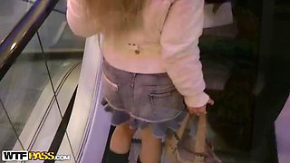 Upskirt fucking in public porn video