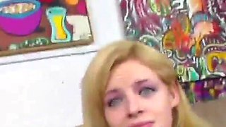 Ally sucks and fucks his cock that cums on her face