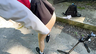 I caught my neighbor&#039;s daughter, a graduate, drinking  and punished her with a bottle in her ass