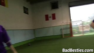 Muscly chicks try fingering and Licking Pussy