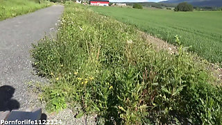 Almost Got Caught While Fingering Naive Schoolgirls Creamy Pussy on Public Park Bench