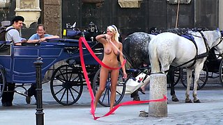 Horny blonde outdoor anal sex