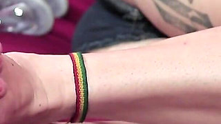 Geek Girl in Sexy Footjob!