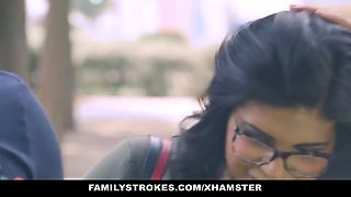 Familystrokes - hot latin twin sisters challenge for dong