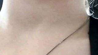 Blonde Ukrainian Girl Masturbates in Car on Webcam