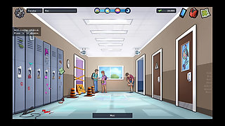 Judith give him handjob and touching in tits