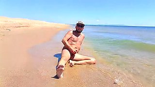 Nudist Couple Beach Pegging - Mature MILF with Big Natural Tits Fucks Step Son Publicly