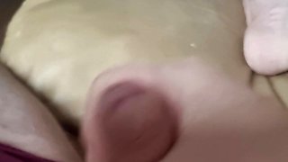 lying on the couch jerking my cock