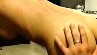 Webcam girl with a nice body gets anal from a huge cock.