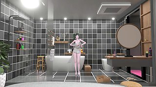 St. Louis Bathroom Undress Dance Hentai Tell Me Song Azur Lane Mmd 3D Soft Green Hair Color Edit Smixix